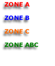 ZONE A
ZONE B 
ZONE C
ZONE ABC
